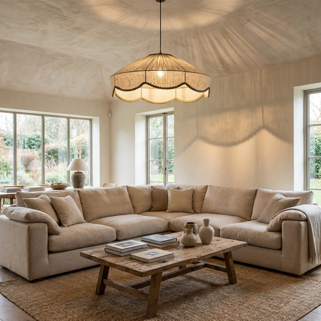 Retro Fabric Wabi Sabi Japanese Pendant Light