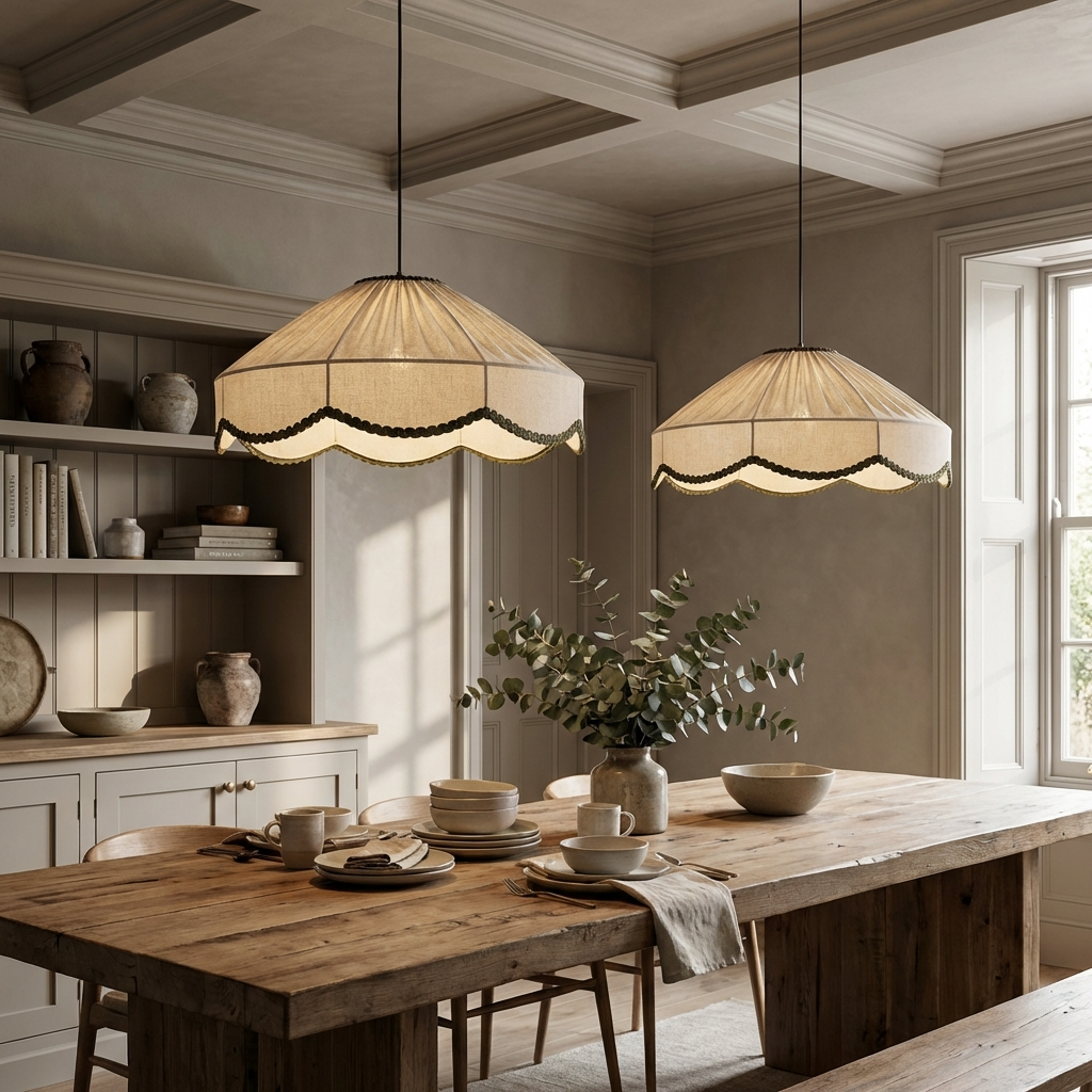 Retro Fabric Wabi Sabi Japanese Pendant Light