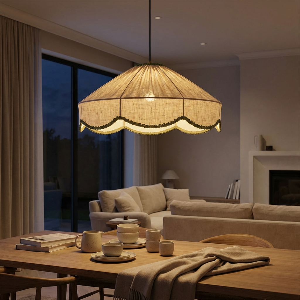 Retro Fabric Wabi Sabi Japanese Pendant Light