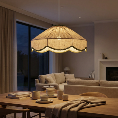 Retro Fabric Wabi Sabi Japanese Pendant Light