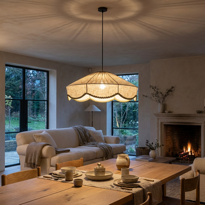 Retro Fabric Wabi Sabi Japanese Pendant Light