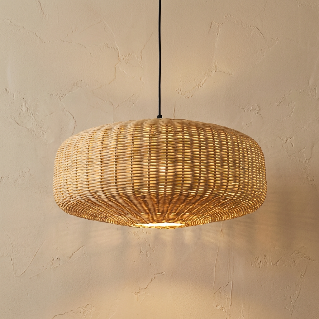 Retro Japanese Style Handmade Rattan Chandelier
