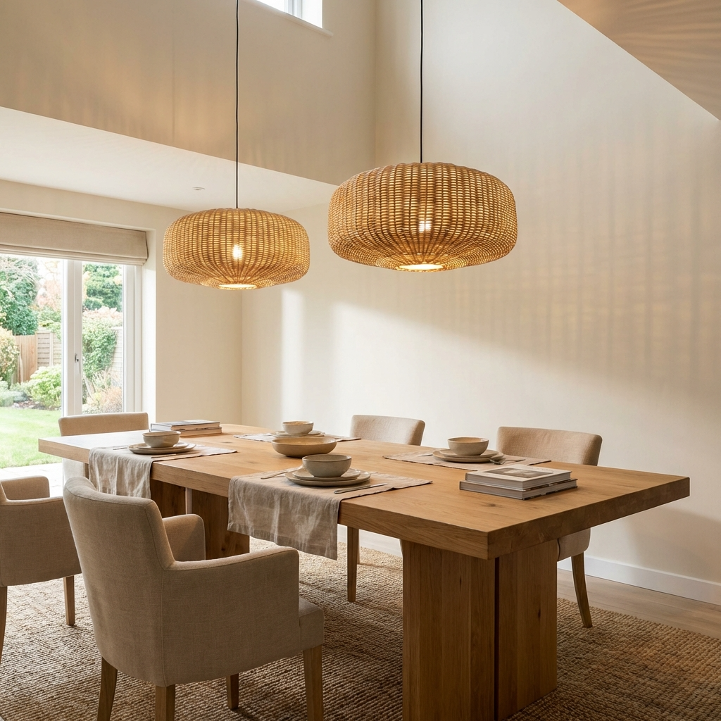 Retro Japanese Style Handmade Rattan Chandelier