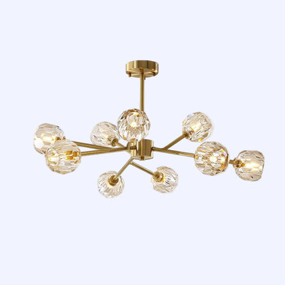 Round Crystal Ball Cluster Chandelier