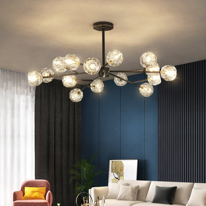 Round Crystal Ball Cluster Chandelier