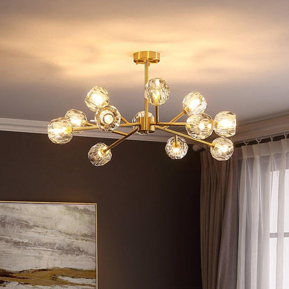 Round Crystal Ball Cluster Chandelier