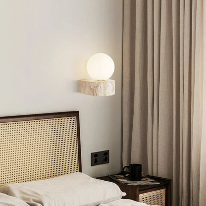 Vintage Natural Stone Ball Wall Lamp