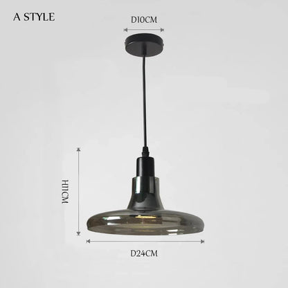 Nordic Smoke Grey Glass Pendant Lamp