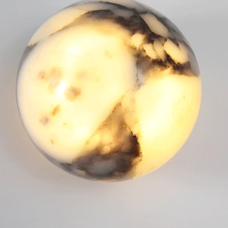 Natural Marble Stone Ball Wall Light