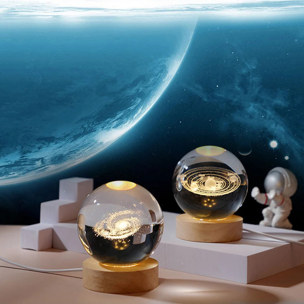 3D Crystal Ball LED Night Lamp