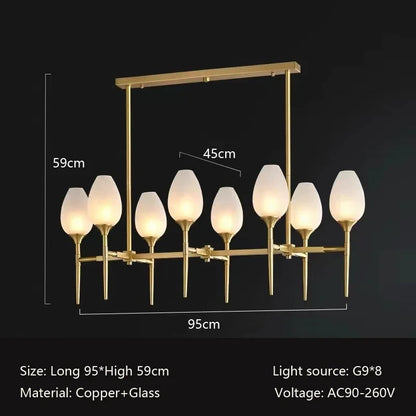 American Gold Glass Chandelier