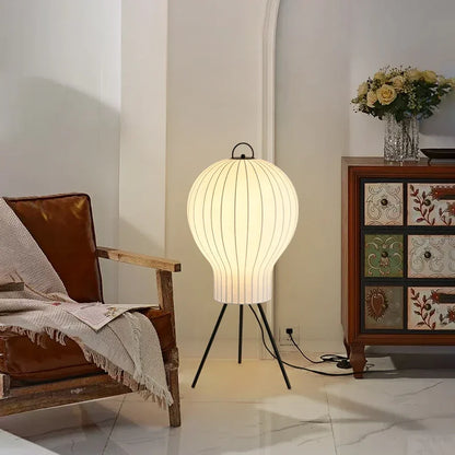 Japanese Wabi Sabi Silk 3 Leg Floor Lamp