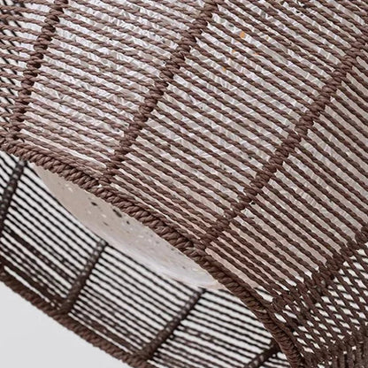 Japanese Wabi Sabi Circular Hemp Rope Ceiling Light