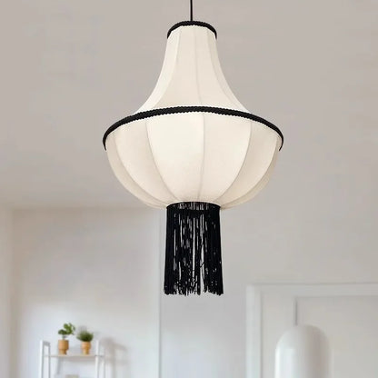 Japanese Retro Wabi Sabi White Cloth Ceiling Light
