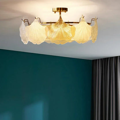 French Glass Shell Creative Chandelier