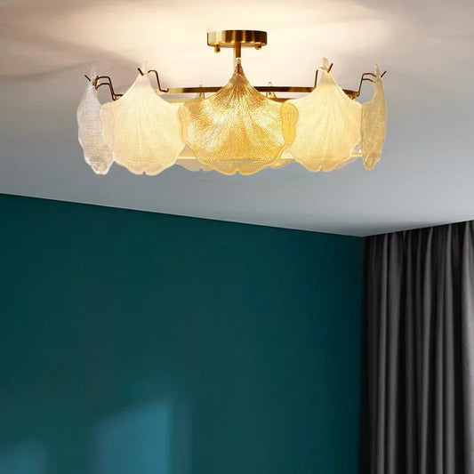 French Glass Shell Creative Chandelier