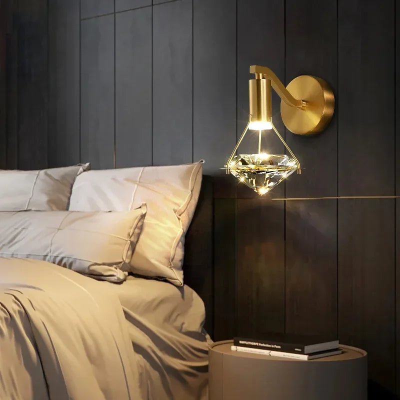 Crystal Diamond Shaped Wall Lamp
