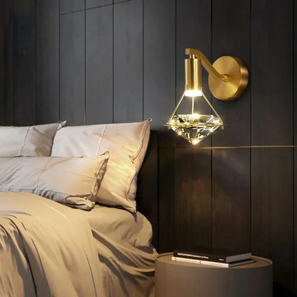 Crystal Diamond Shaped Wall Lamp