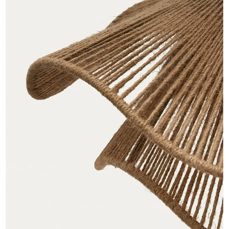 Minimalistic Wabi Sabi Hemp Rope Chandelier
