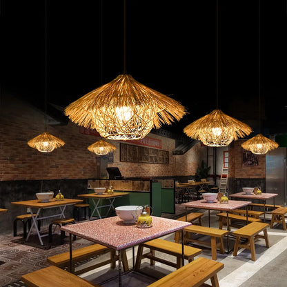 Bamboo Woven Rattan Chandelier