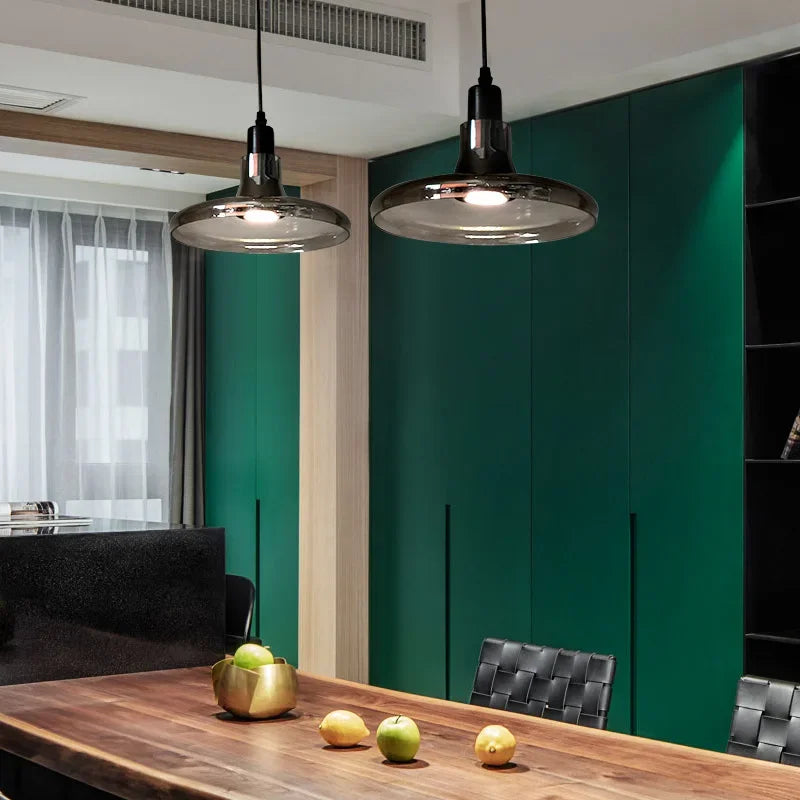 Nordic Smoke Grey Glass Pendant Lamp