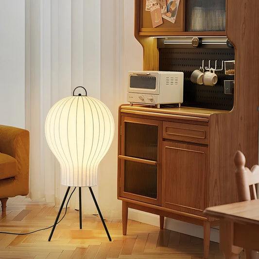 Japanese Wabi Sabi Silk 3 Leg Floor Lamp