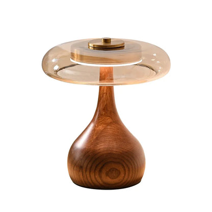 French Mushroom Wooden Table Lamp