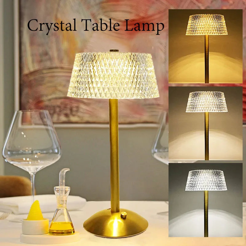 Crystal LED Touch Sensor Table Lamp