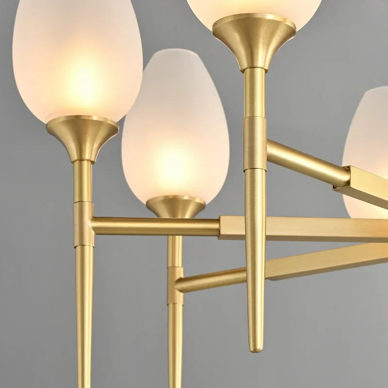 American Gold Glass Chandelier