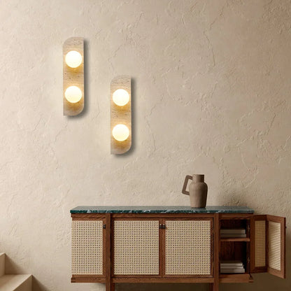 Natural Stone Multi-Ball Wall Lamp