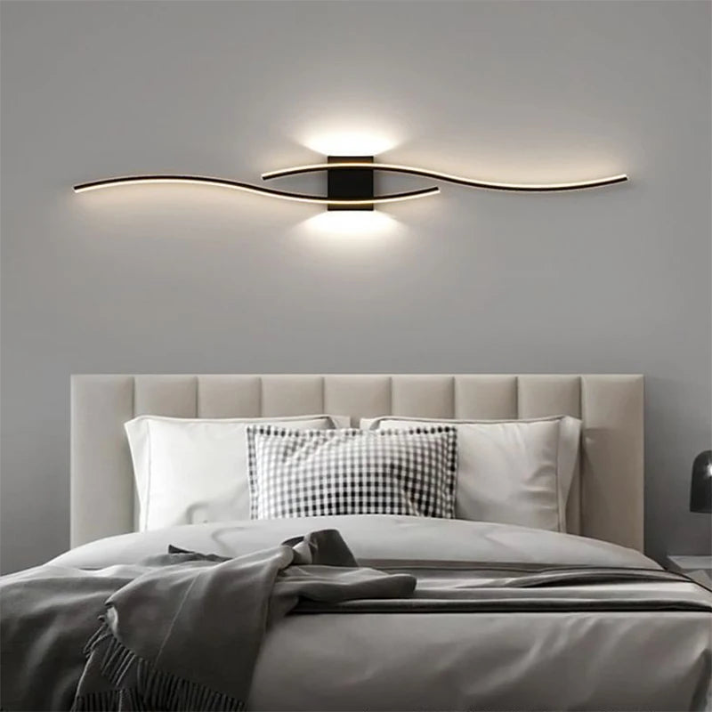 Modern LED Strip Curved Wall Lamp