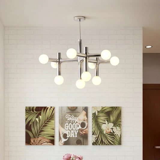 Nordic Chrome Glass Ball Ceiling Light