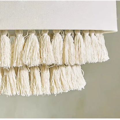 Japanese Wabi Sabi Fabric Beige Chandelier