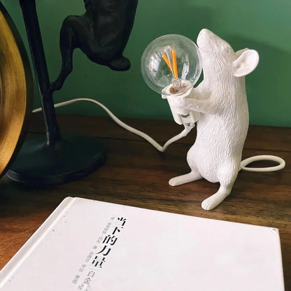 Mouse Holding Table Lamp