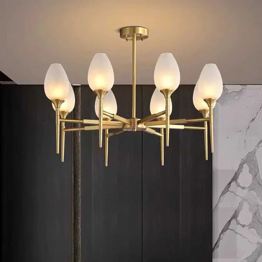 American Gold Glass Chandelier