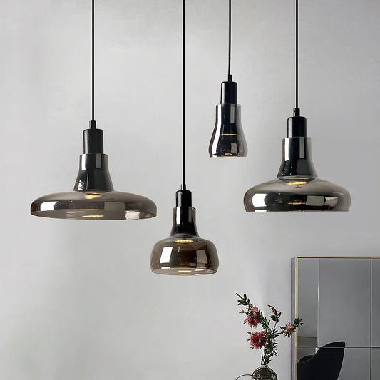 Nordic Smoke Grey Glass Pendant Lamp