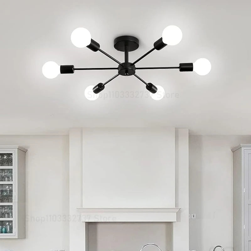 Modern Black 6/8 Head Chandelier