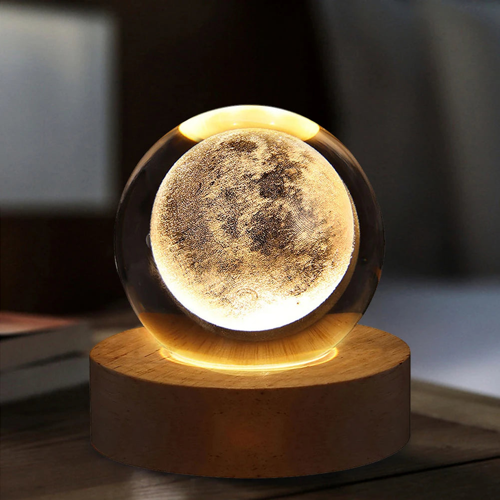 3D Crystal Ball LED Night Lamp