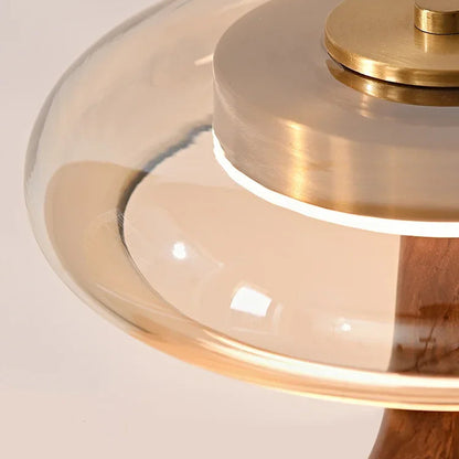 French Mushroom Wooden Table Lamp