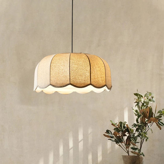 Japanese Floral Fabric Ceiling Light