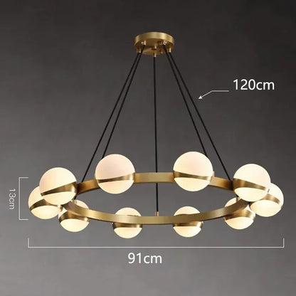 Crystal Ball Gold Chandelier