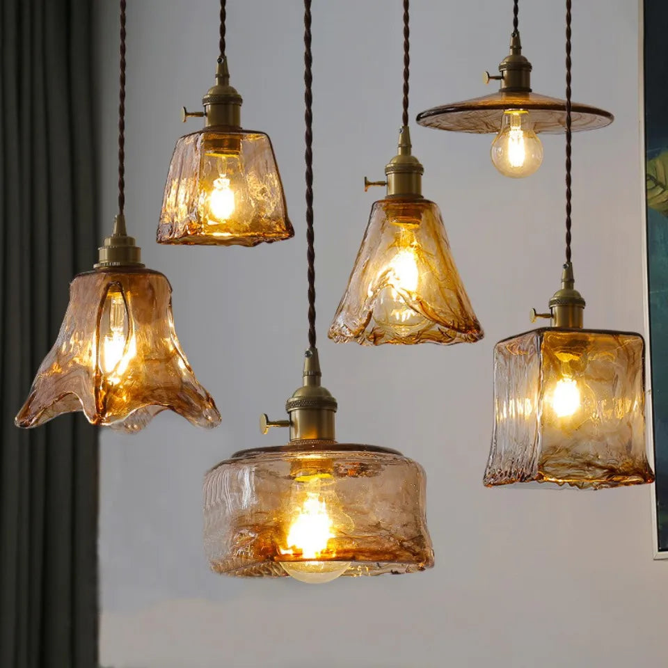 Nordic Vintage Brass LED Pendant Lamp