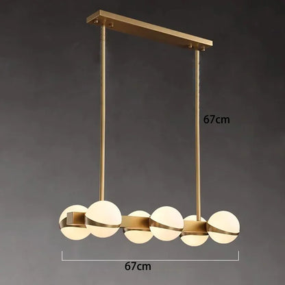 Crystal Ball Gold Chandelier