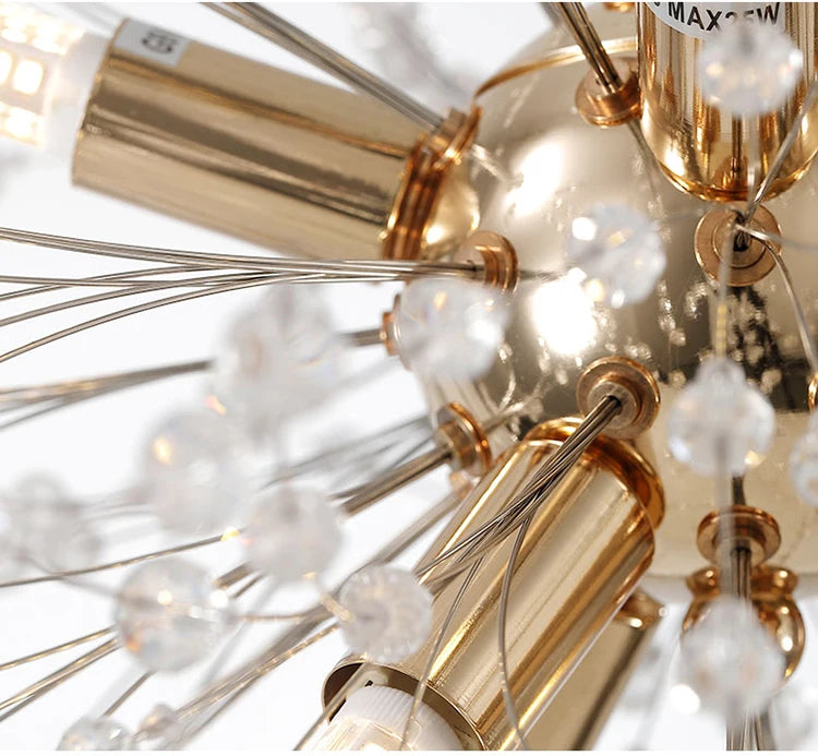 Modern Crystal Fireball Pendant Light