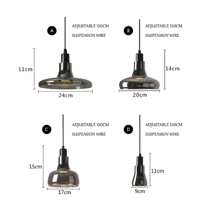Nordic Smoke Grey Glass Pendant Lamp