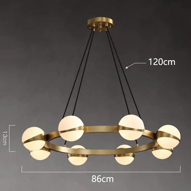 Crystal Ball Gold Chandelier