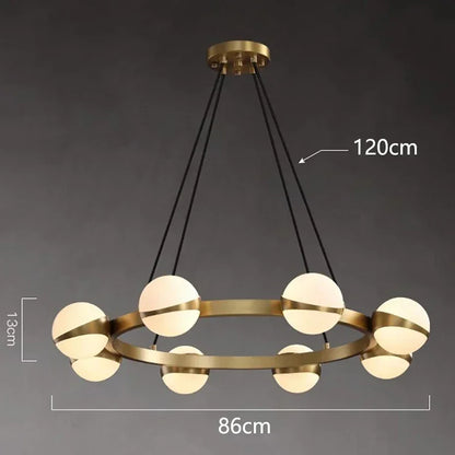 Crystal Ball Gold Chandelier