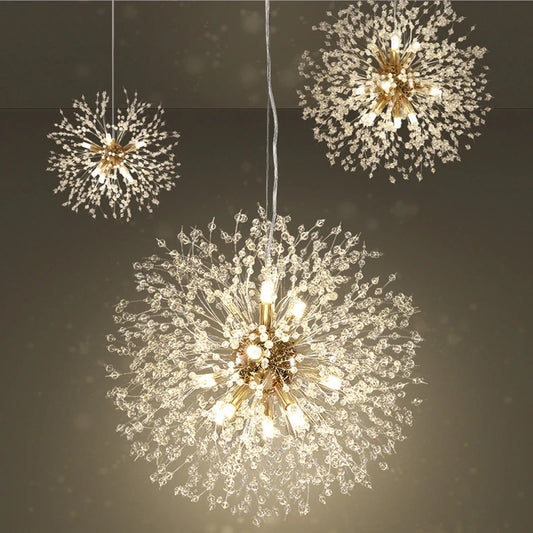 Modern Crystal Fireball Pendant Light