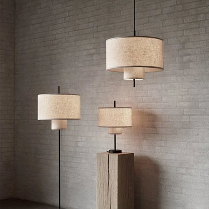 Large Japanese Fabric Wabi Sabi Chandelier