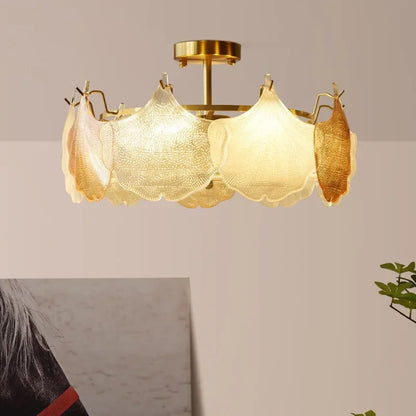 French Glass Shell Creative Chandelier